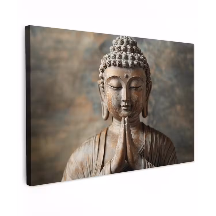Canvas schilderij - Boedha - Beeld - Bruin - Rust — 1