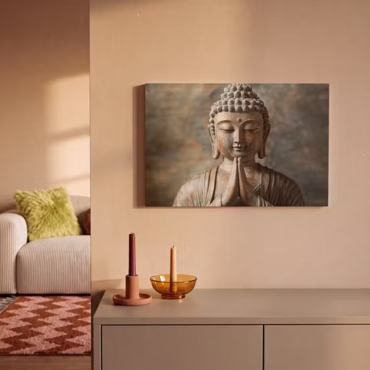 Canvas schilderij - Boedha - Beeld - Bruin - Rust — 2
