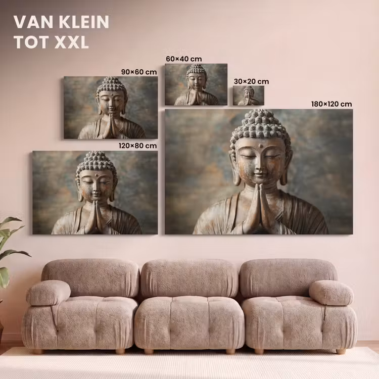 Canvas schilderij - Boedha - Beeld - Bruin - Rust — 8