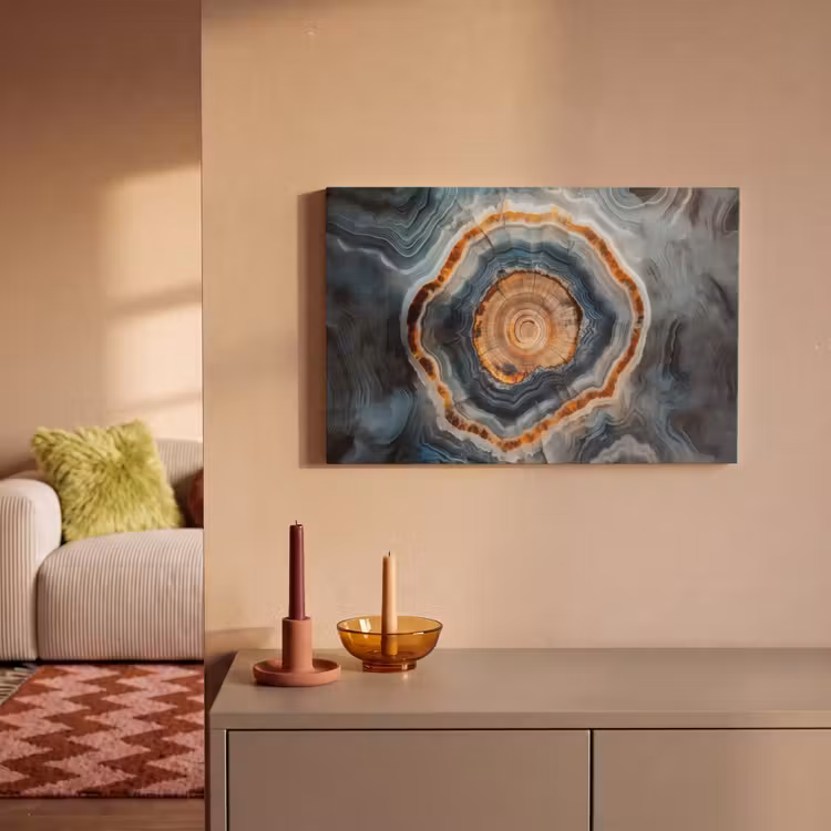 Canvas schilderij - Cirkel - Ringen - Steen - Tinten — 2