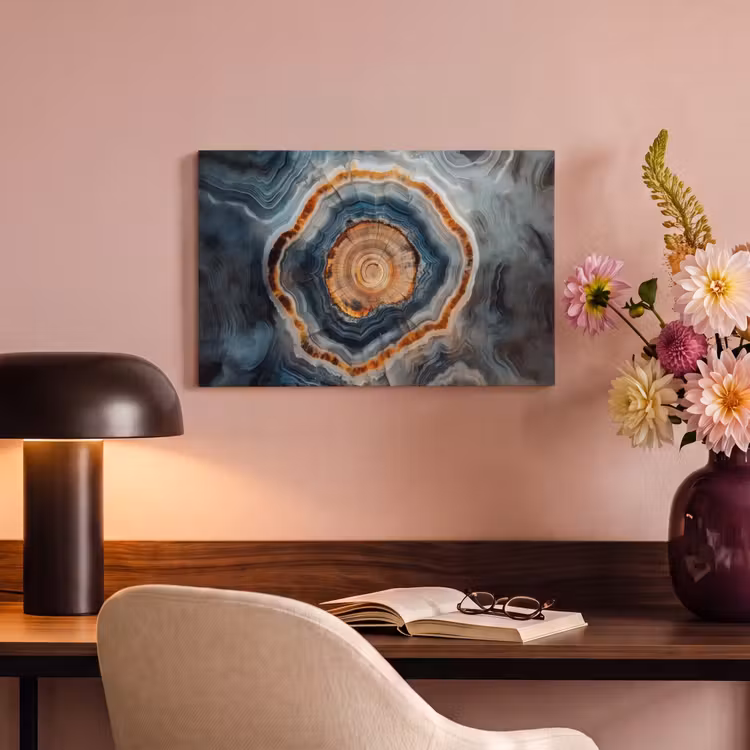 Canvas schilderij - Cirkel - Ringen - Steen - Tinten — 6