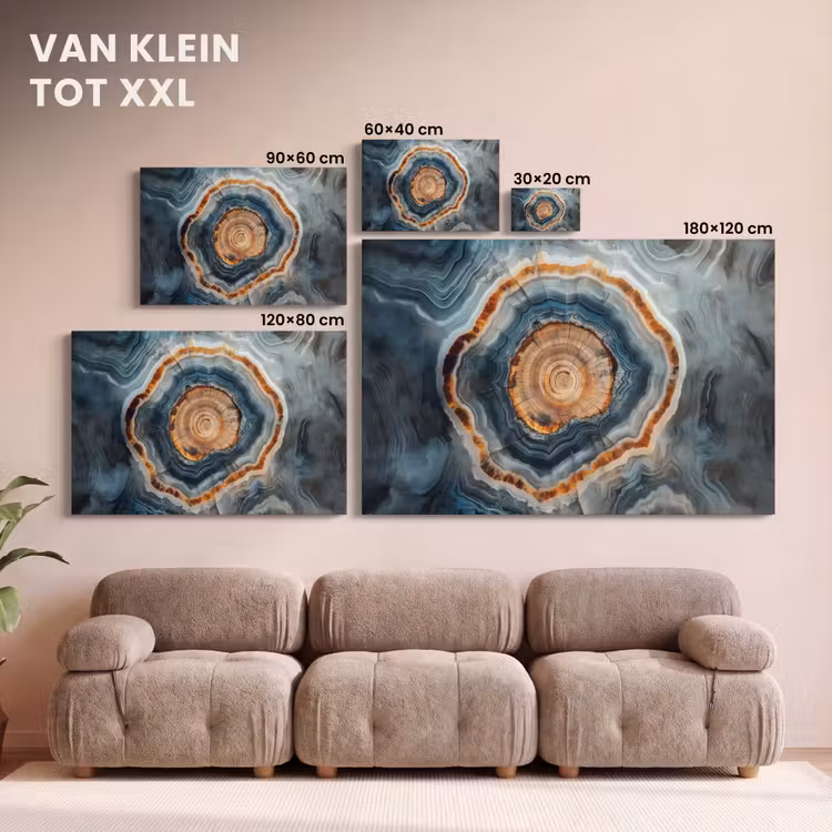 Canvas schilderij - Cirkel - Ringen - Steen - Tinten — 8