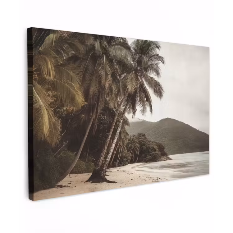 Canvas schilderij - Eiland - Palmboom - Zee — 1