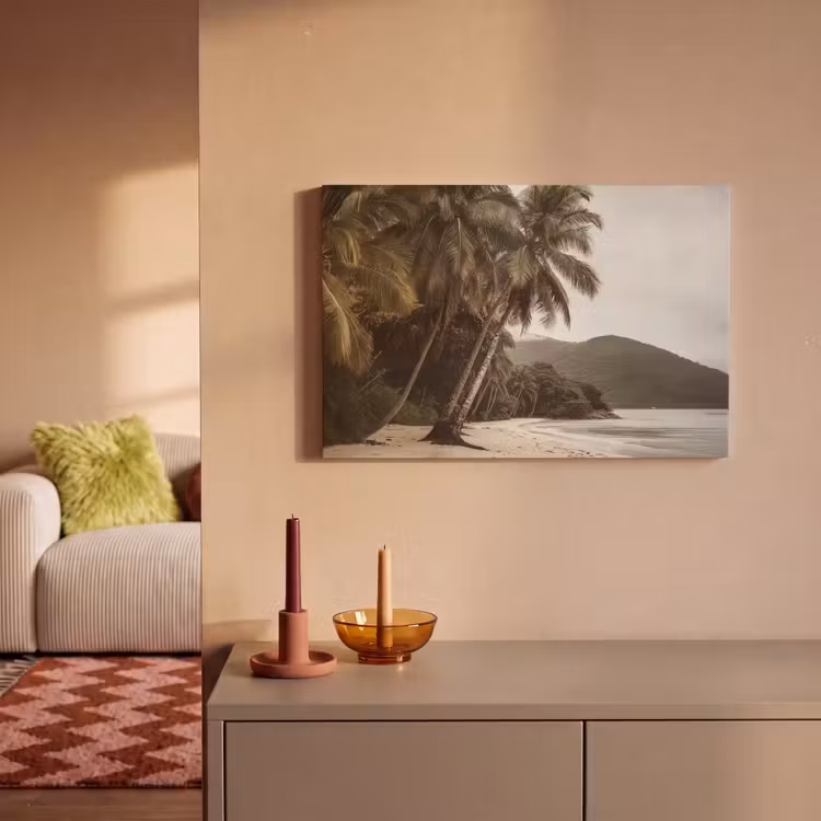 Canvas schilderij - Eiland - Palmboom - Zee — 2