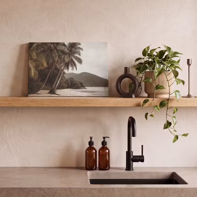 Canvas schilderij - Eiland - Palmboom - Zee — 4