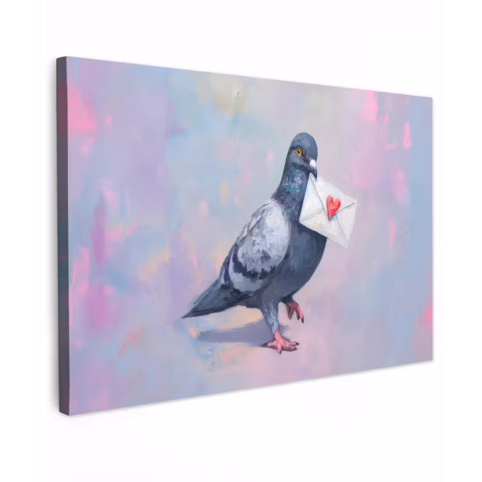 Canvas schilderij - Duif - Envelop - Paars — 1