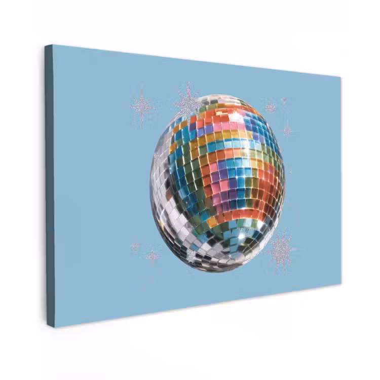 Canvas schilderij - Discobal - Glinsterende sterren - Regenboog — 1