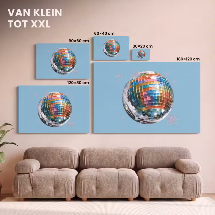 Canvas schilderij - Discobal - Glinsterende sterren - Regenboog — 8