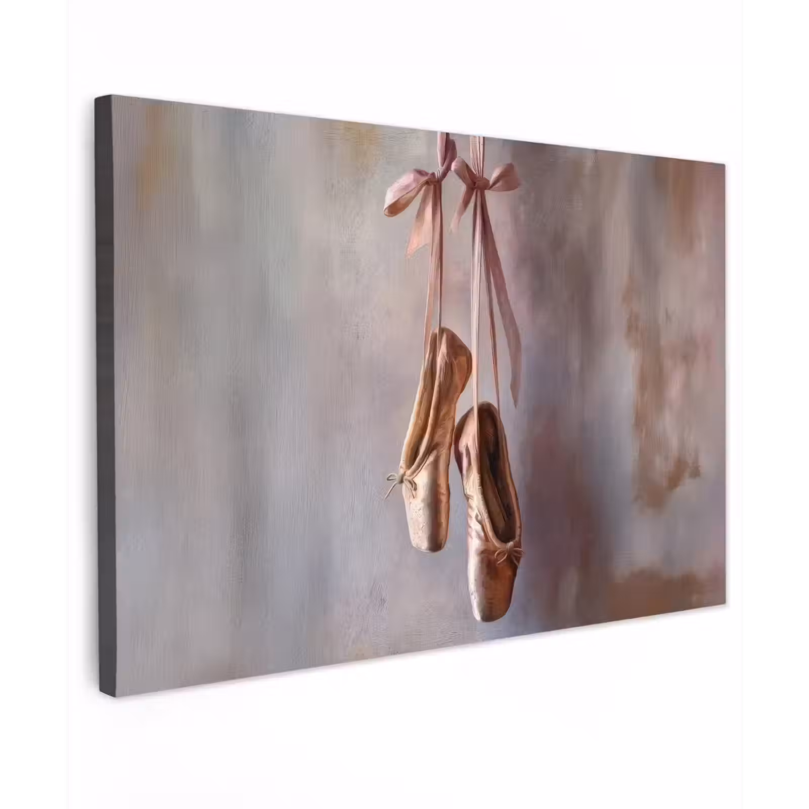 Canvas schilderij - Balletschoenen - Satijn - Aardetinten — 1