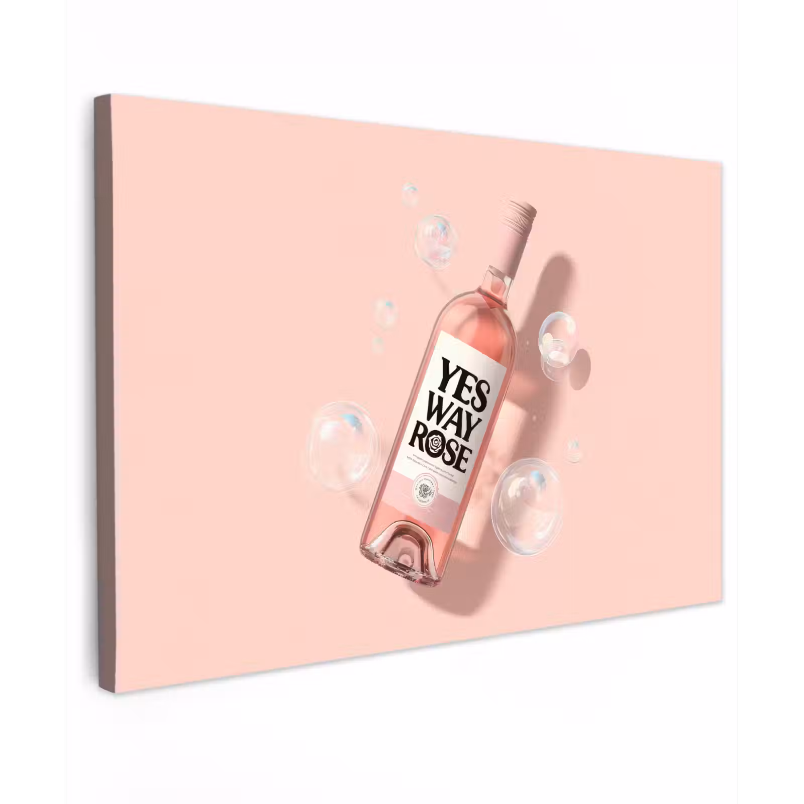 Canvas schilderij - Bubbels - Rosé - Roze — 1