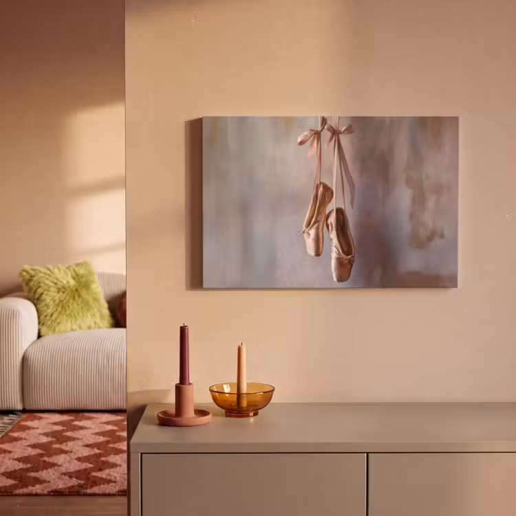 Canvas schilderij - Balletschoenen - Satijn - Aardetinten — 2