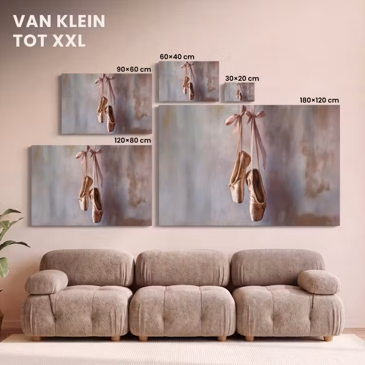 Canvas schilderij - Balletschoenen - Satijn - Aardetinten — 8