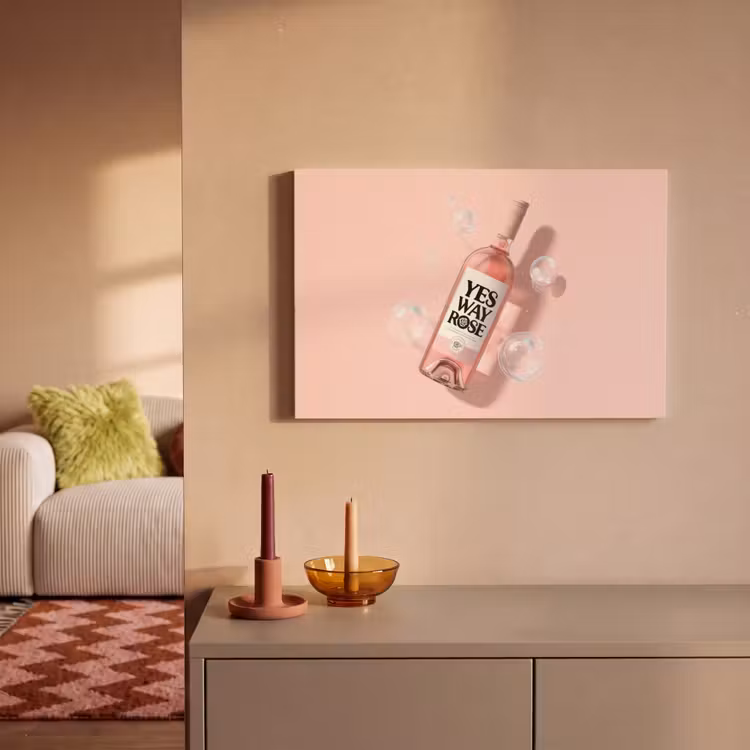 Canvas schilderij - Bubbels - Rosé - Roze — 2