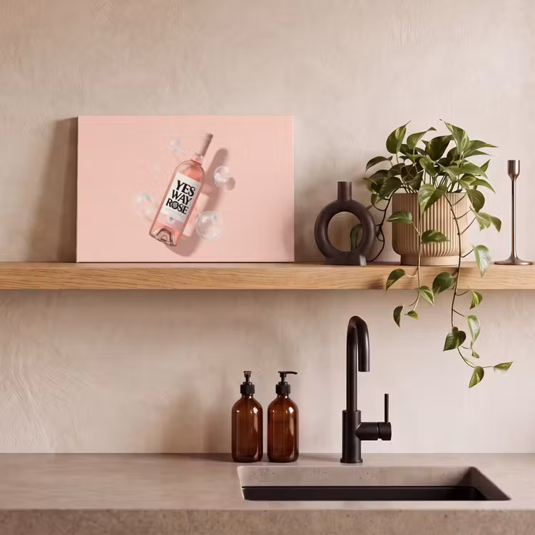 Canvas schilderij - Bubbels - Rosé - Roze — 4