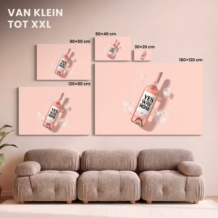 Canvas schilderij - Bubbels - Rosé - Roze — 8