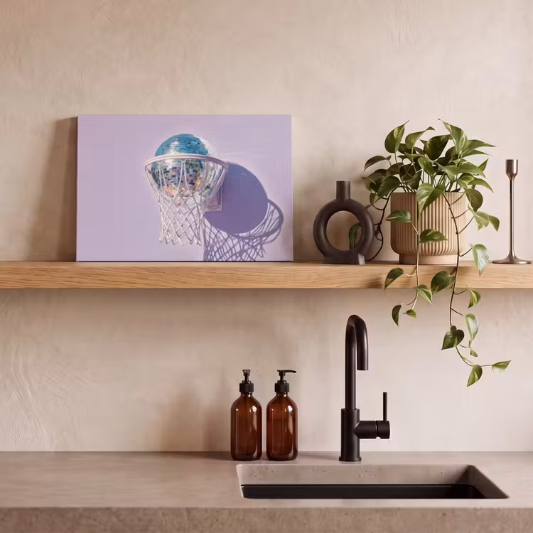 Canvas schilderij - Discobal - Basketbalring - Grafisch — 4