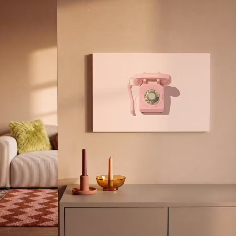 Canvas schilderij - Draaischijftelefoon - Retro - Roze — 2