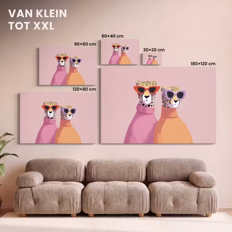 Canvas schilderij - Jachtluipaarden - Zonnebrillen - Truien — 8