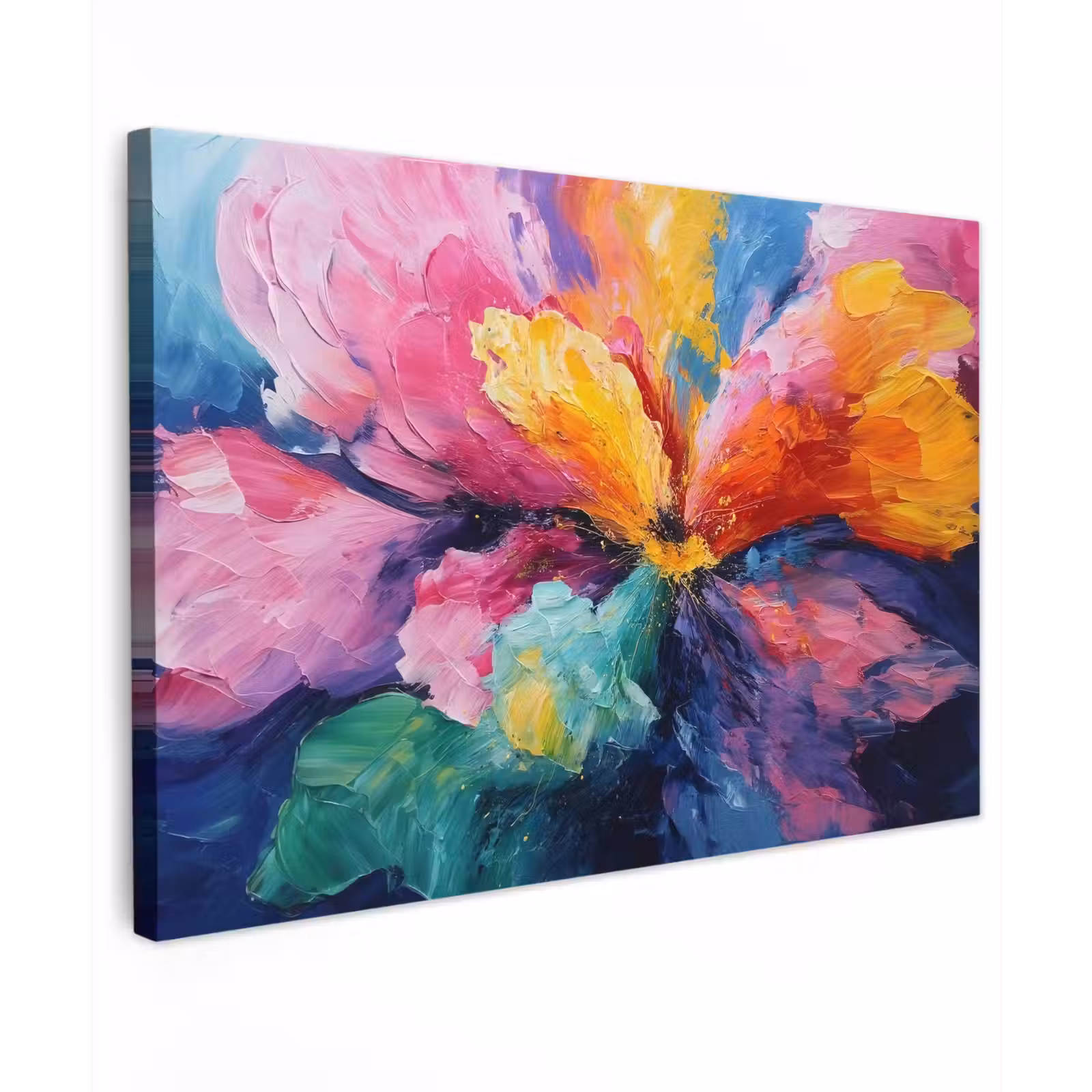 Canvas schilderij - Bloemexplosie - Veelkleurig - Bewegend — 1