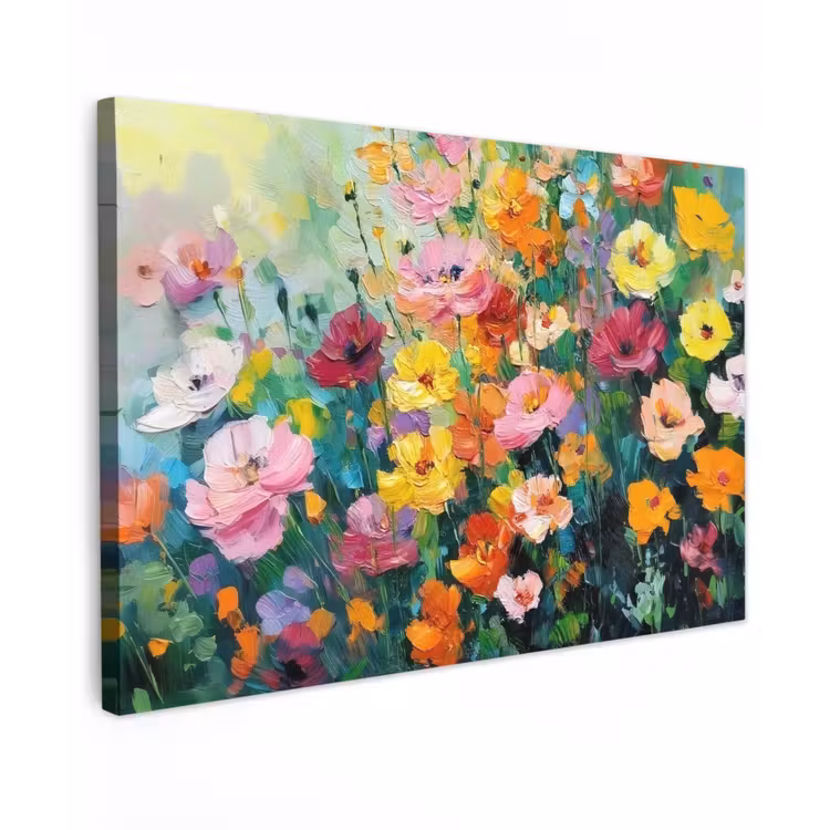 Canvas schilderij - Bloemen explosie - Heldere kleuren - Vrolijk — 1