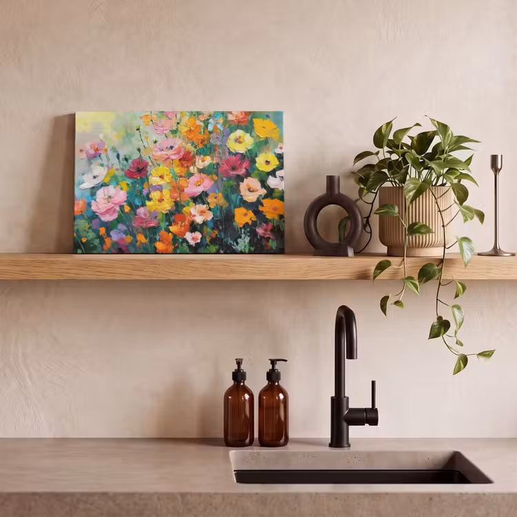 Canvas schilderij - Bloemen explosie - Heldere kleuren - Vrolijk — 4
