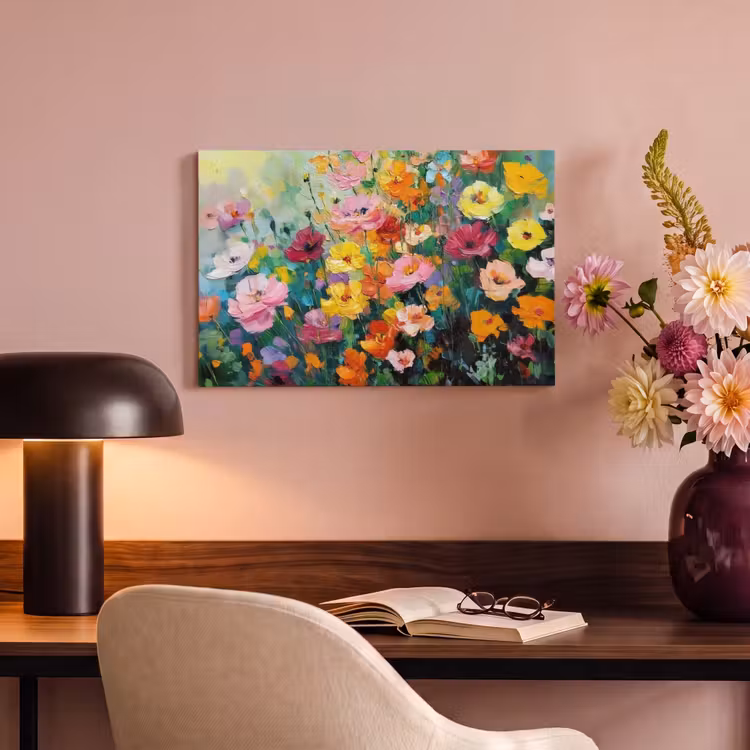Canvas schilderij - Bloemen explosie - Heldere kleuren - Vrolijk — 6