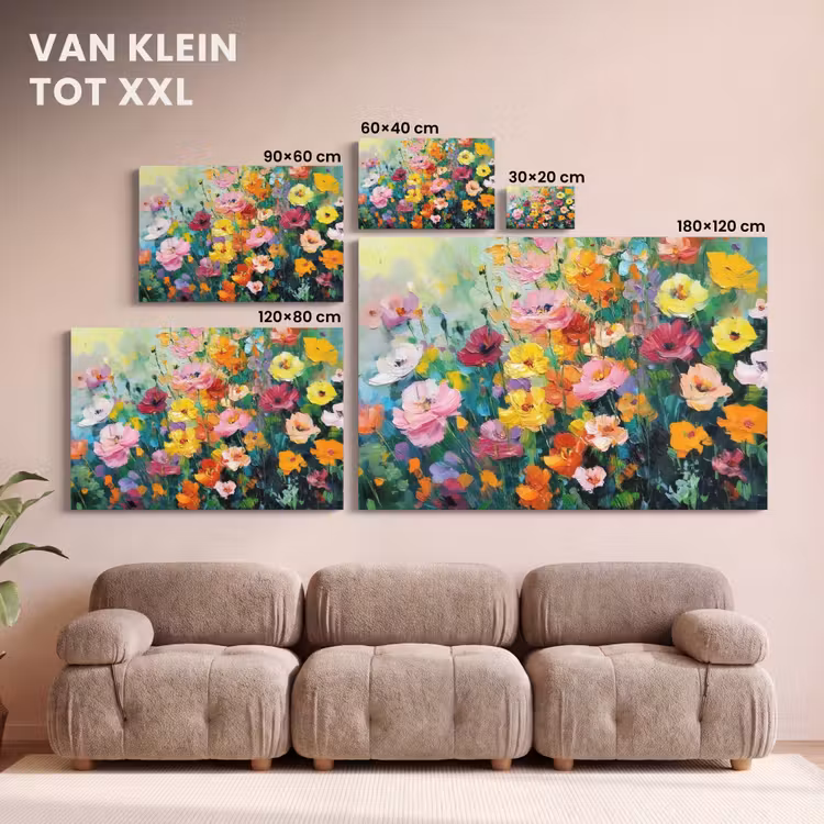 Canvas schilderij - Bloemen explosie - Heldere kleuren - Vrolijk — 8