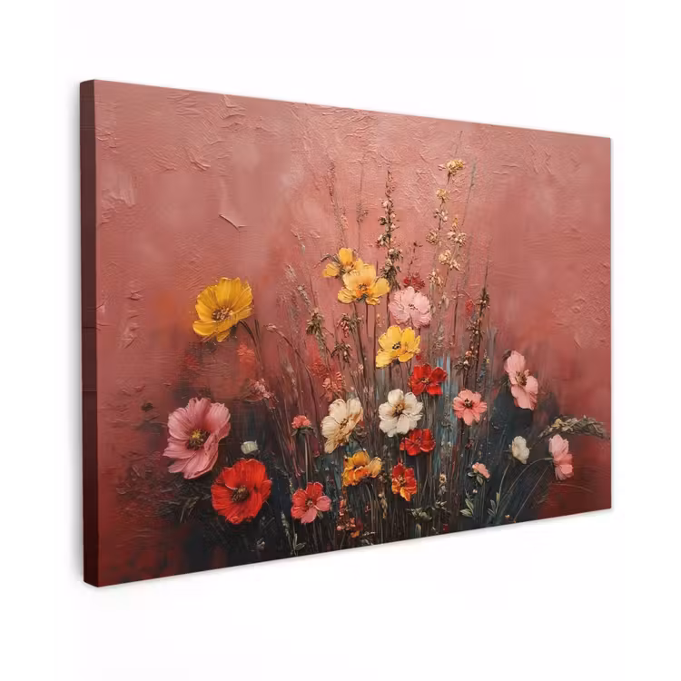 Canvas schilderij - Bloemenboeket - Fijne details - Roze — 1