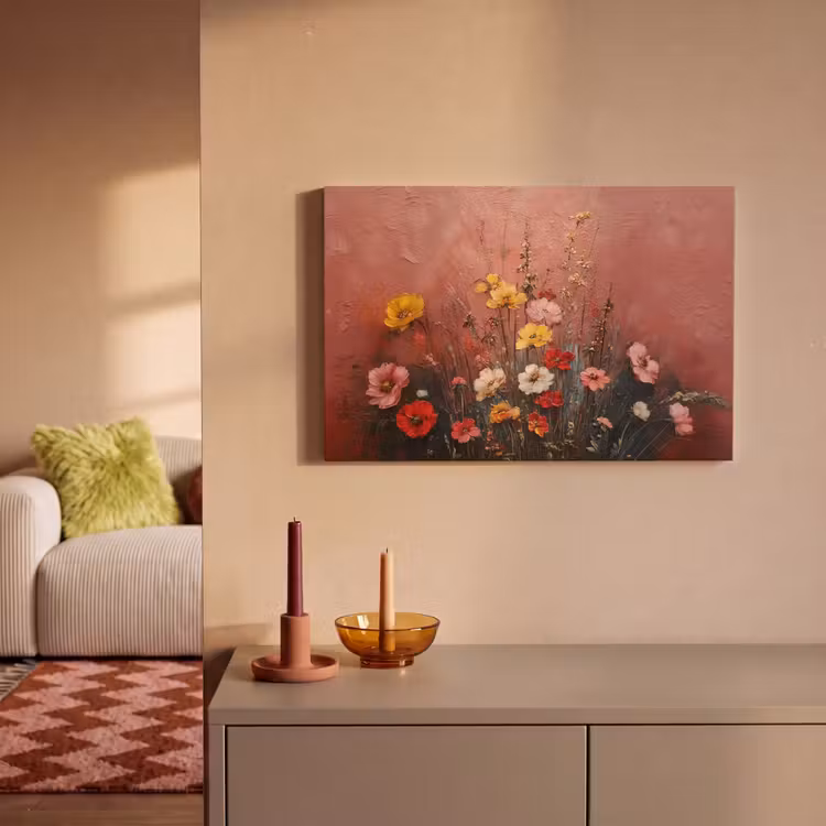 Canvas schilderij - Bloemenboeket - Fijne details - Roze — 2