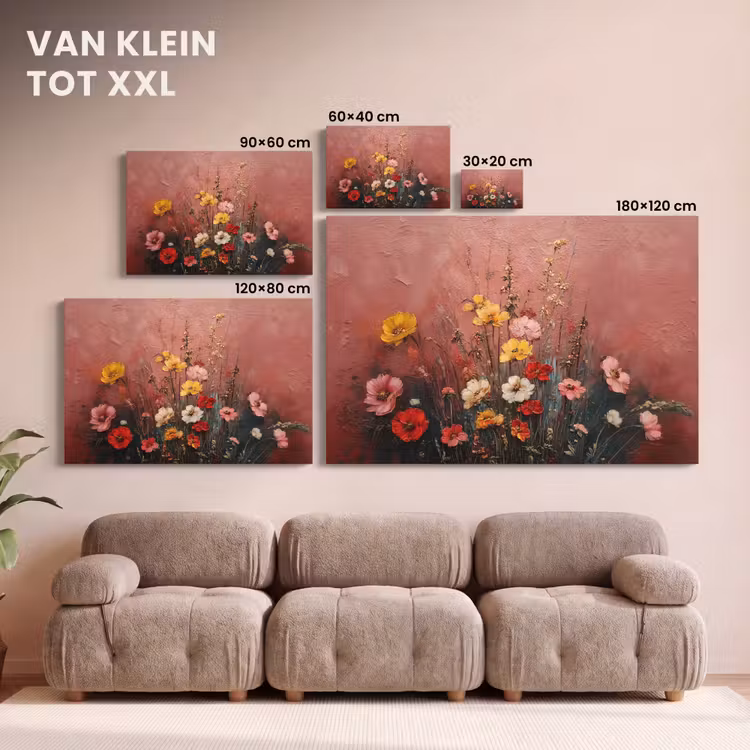 Canvas schilderij - Bloemenboeket - Fijne details - Roze — 8