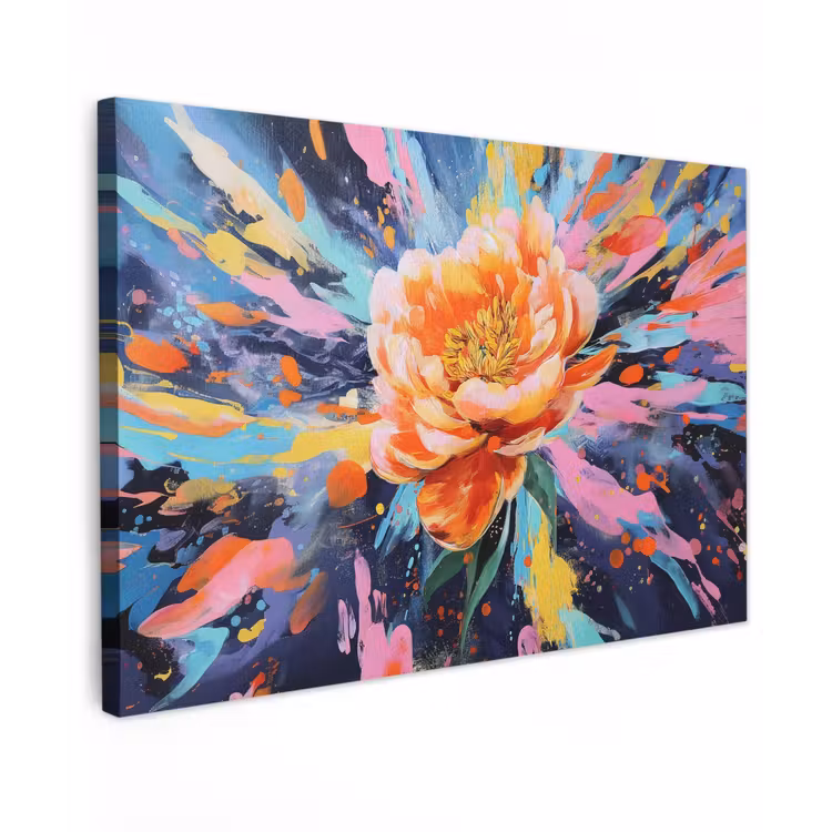 Canvas schilderij - Bloemexplosie - Felle spatten - Dynamisch — 1