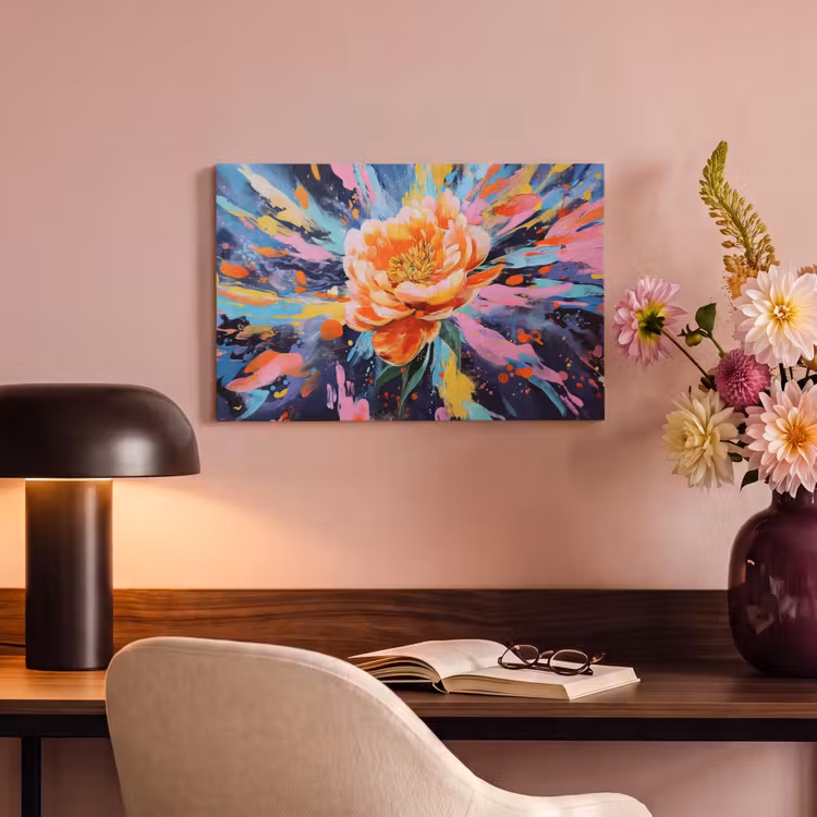Canvas schilderij - Bloemexplosie - Felle spatten - Dynamisch — 6