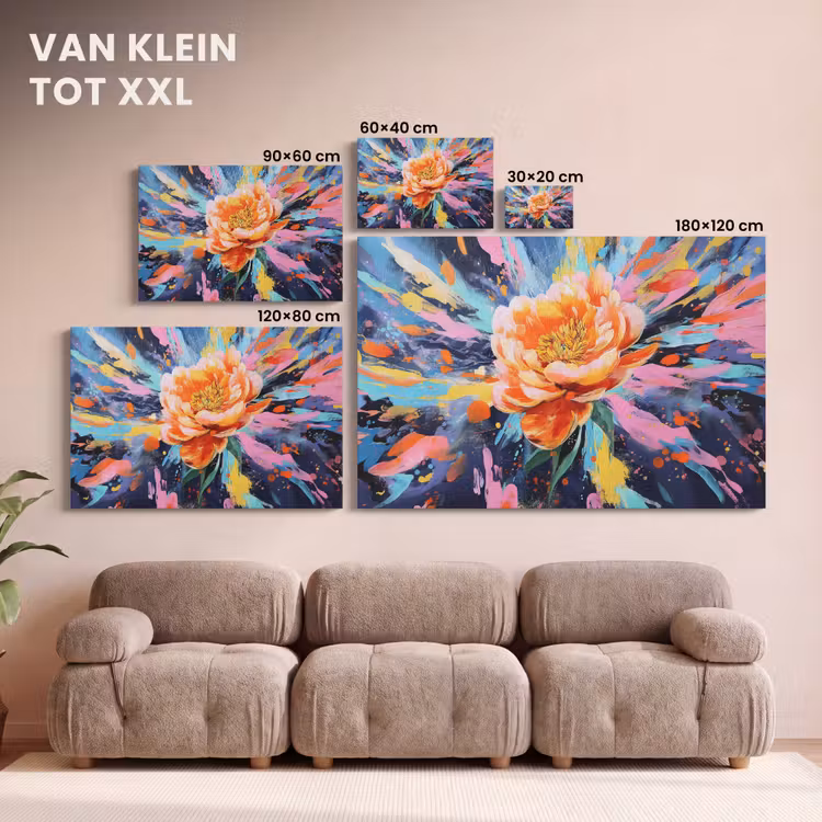 Canvas schilderij - Bloemexplosie - Felle spatten - Dynamisch — 8