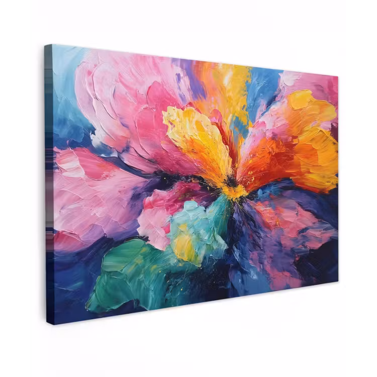 Canvas schilderij - Bloemexplosie - Veelkleurig - Bewegend — 1