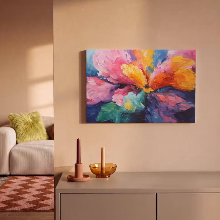 Canvas schilderij - Bloemexplosie - Veelkleurig - Bewegend — 2