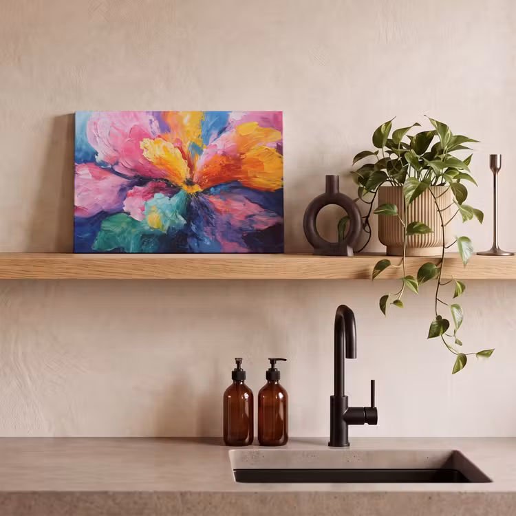 Canvas schilderij - Bloemexplosie - Veelkleurig - Bewegend — 4