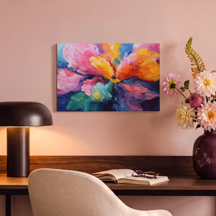 Canvas schilderij - Bloemexplosie - Veelkleurig - Bewegend — 6