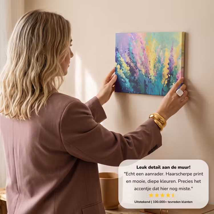 Canvas schilderij - Dromerige - Langgerekte bloemen — 3