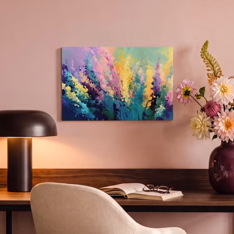 Canvas schilderij - Dromerige - Langgerekte bloemen — 6