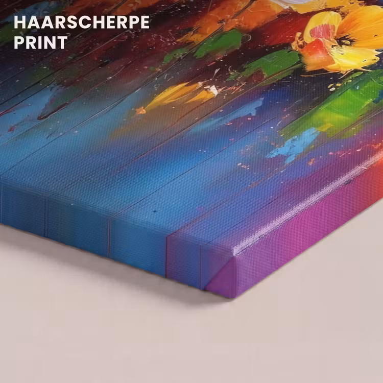 Canvas schilderij - Fantasiebloemen - Verf - Speels — 5