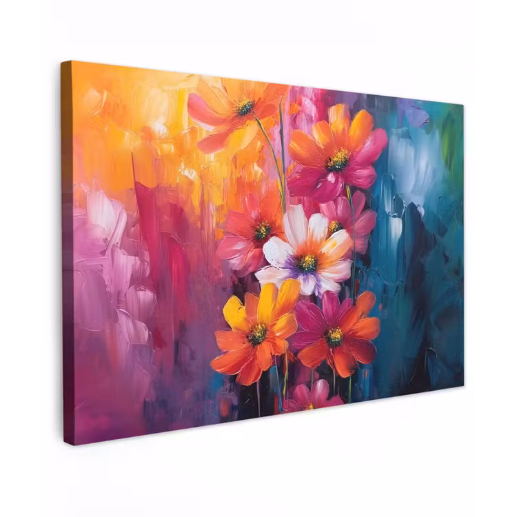 Canvas schilderij - Felle bloemen - Dynamisch - Levendig — 1