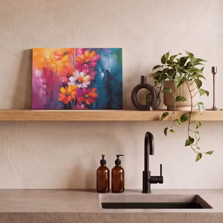 Canvas schilderij - Felle bloemen - Dynamisch - Levendig — 4