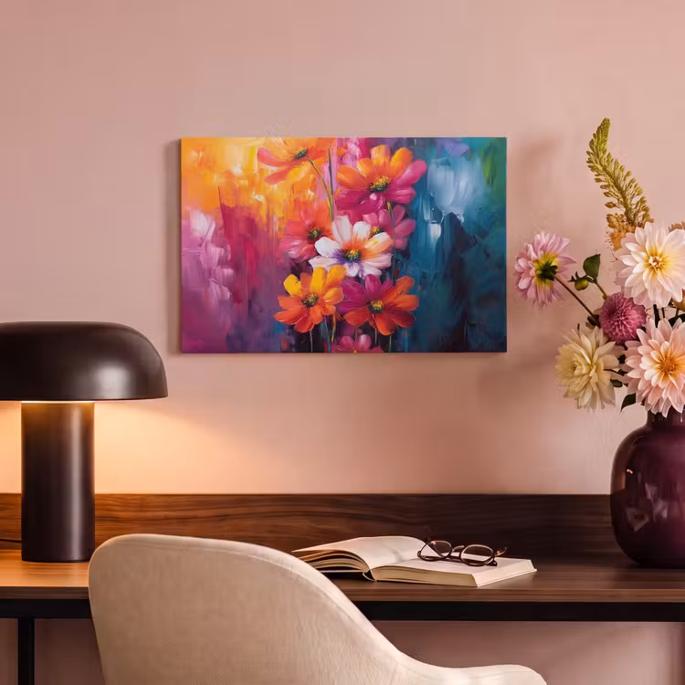 Canvas schilderij - Felle bloemen - Dynamisch - Levendig — 6