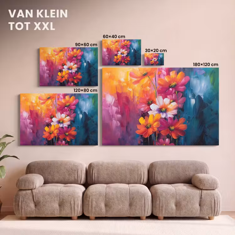 Canvas schilderij - Felle bloemen - Dynamisch - Levendig — 8