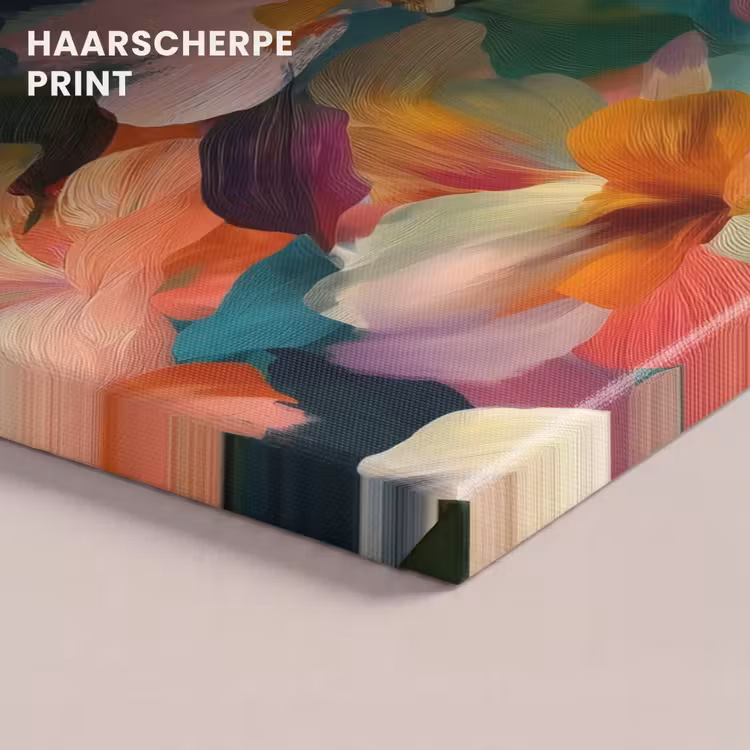 Canvas schilderij - Harmonieus - Abstracte bloemen - Warme tinten — 5