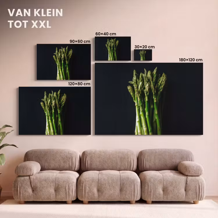 Canvas schilderij - Asperges - Felgroen — 8