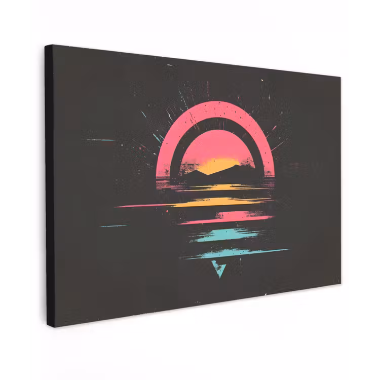 Canvas schilderij - Cirkel - Abstract - Roze — 1