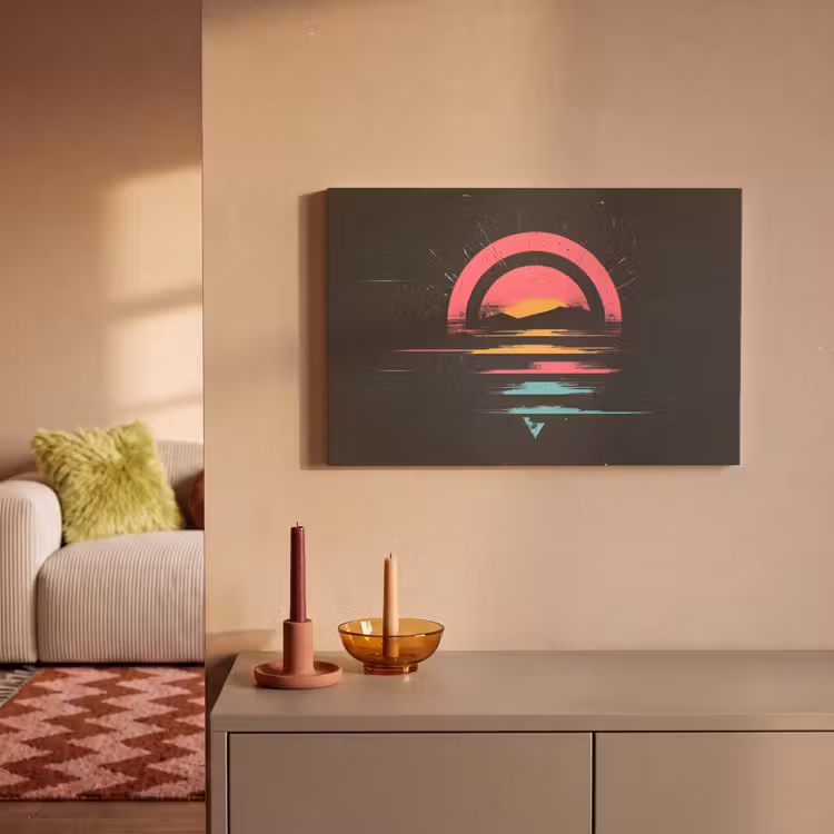 Canvas schilderij - Cirkel - Abstract - Roze — 2