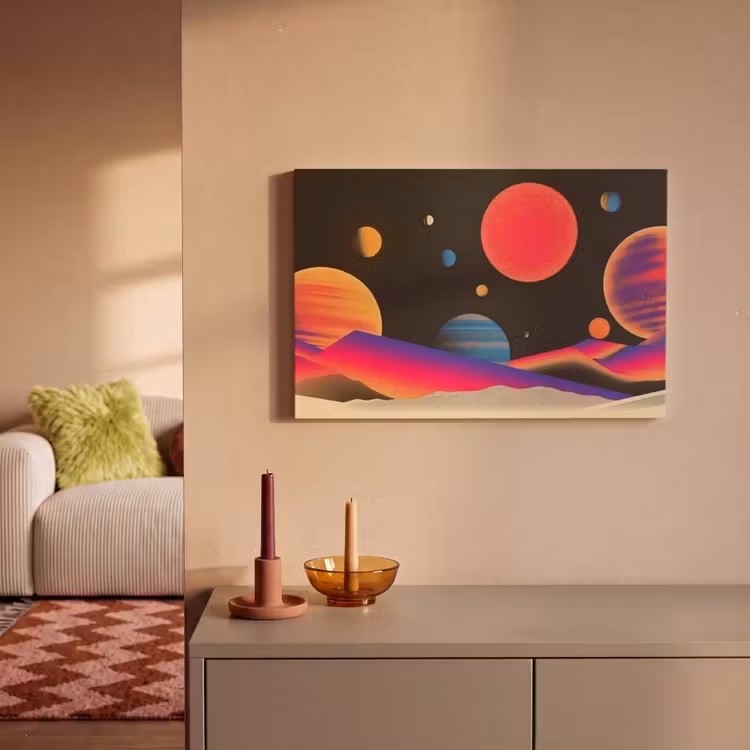 Canvas schilderij - Hemel - Planeten - Felgekleurd — 2