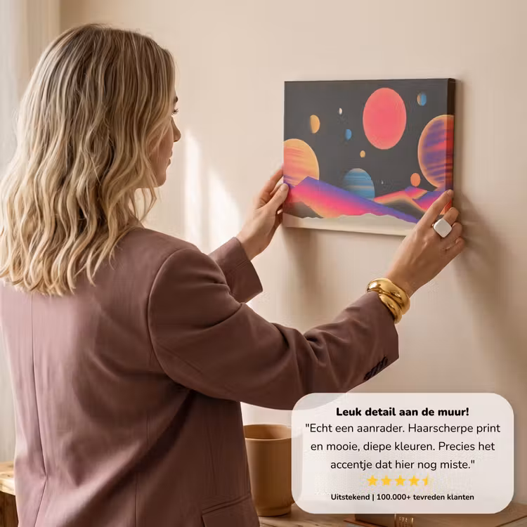 Canvas schilderij - Hemel - Planeten - Felgekleurd — 3